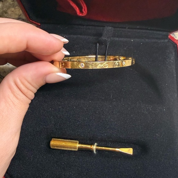 Cartier love Yellow Gold 6 Diamond Bracelet - Picture 5 of 9